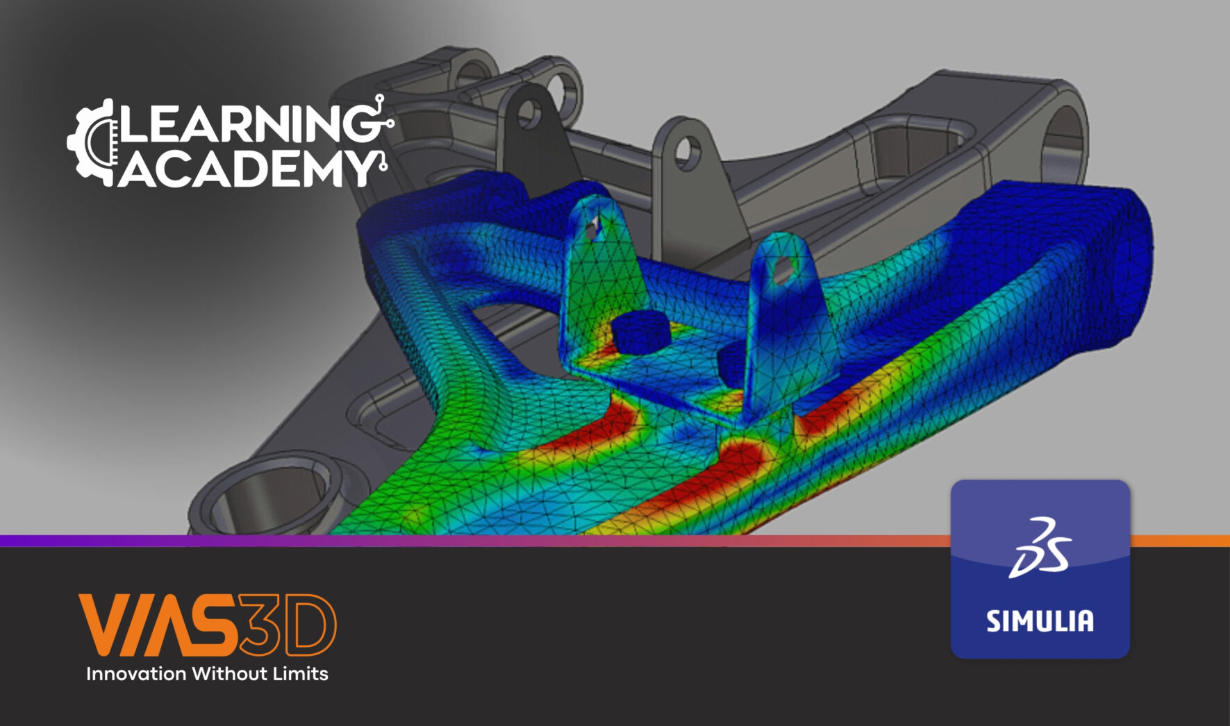 Example visualization of structural simulation of bracket component